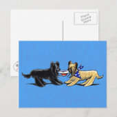 Briard Mad hasst Off-Leash Art™ Postkarte (Vorne/Hinten)