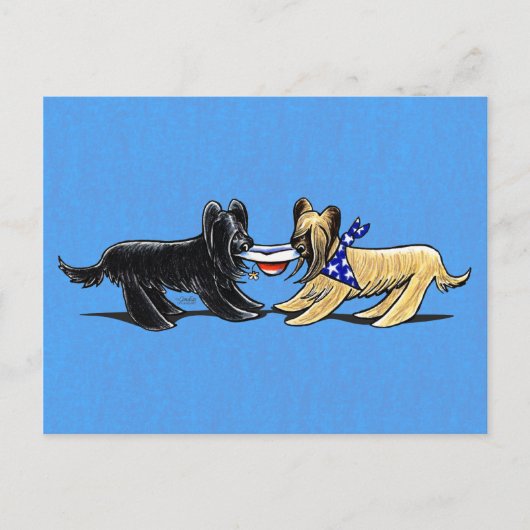 Briard Mad hasst Off-Leash Art™ Postkarte (Vorderseite)
