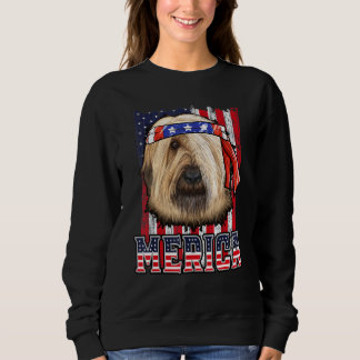 Briard Merica 4. Juli Hunde Patriotische Flagge Sweatshirt