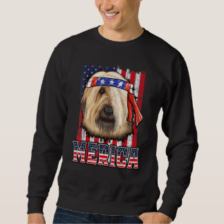 Briard Merica 4. Juli Hunde Patriotische Flagge Sweatshirt