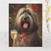 Briard New Year Karte (Gelbe Blume)