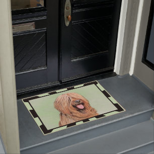 Briard Painting - Niedliche Hundekunst Fußmatte