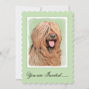 Briard Painting - Niedliche Original Dog Art Einladung