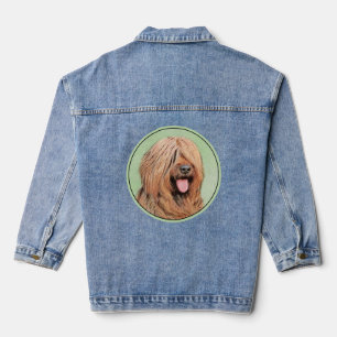 Briard Painting - Niedliche Original Dog Art Jeansjacke