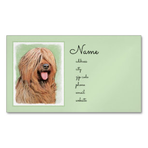 Briard Painting - Niedliche Original Dog Art Magnetische Visitenkarte