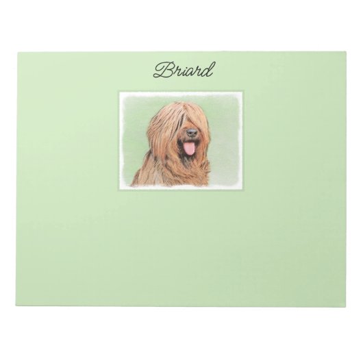 Briard Painting - Niedliche Original Dog Art Notizblock (Vorderseite)