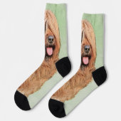 Briard Painting - Niedliche Original Dog Art Socken (Linkes Detail)