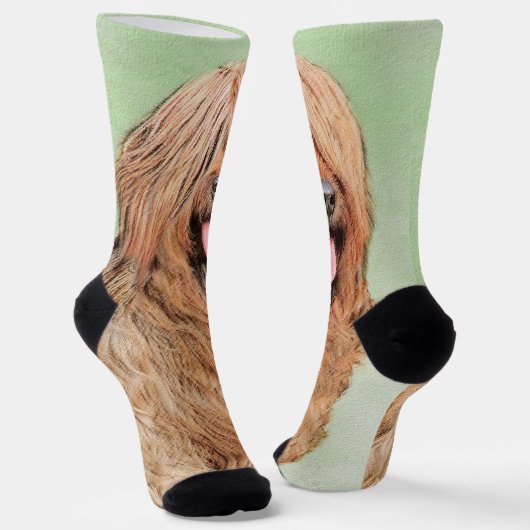 Briard Painting - Niedliche Original Dog Art Socken (Gewinkelt)