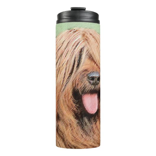 Briard Painting - Niedliche Original Dog Art Thermosbecher (Vorderseite)