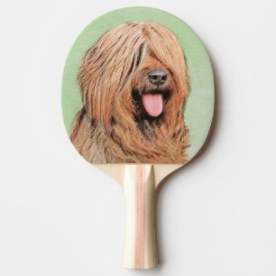 Briard Painting - Niedliche Original Dog Art Tischtennis Schläger