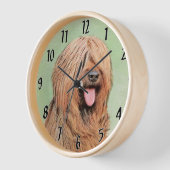 Briard Painting - Niedliche Original Dog Art Uhr (Winkel)