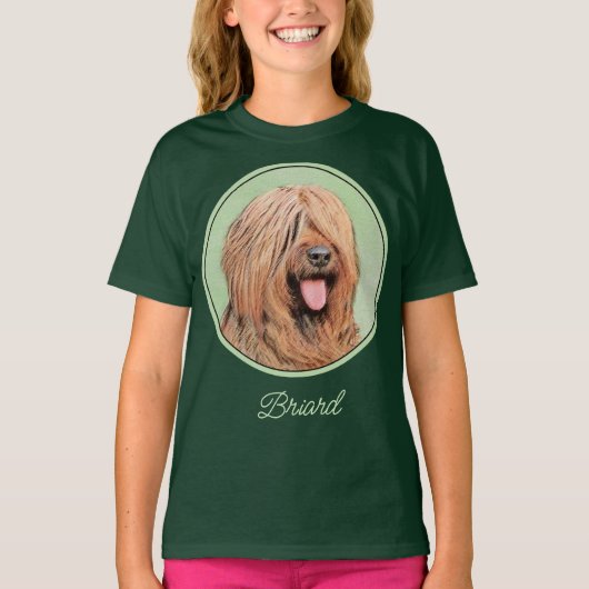 Briard Painting - Niedlicher Original Dog Art T - T-Shirt (Vorderseite)