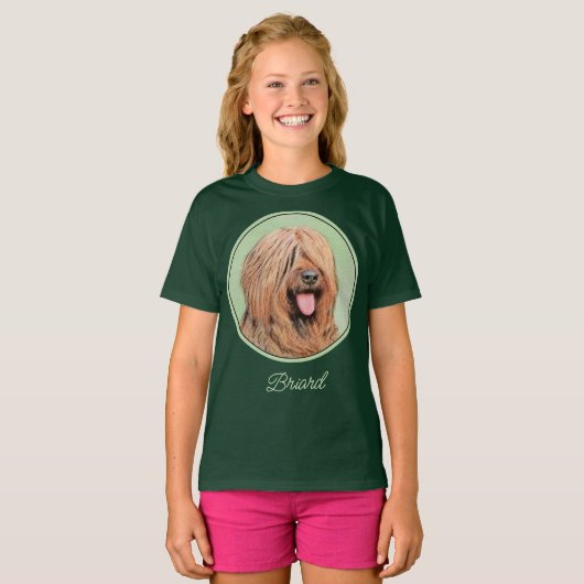 Briard Painting - Niedlicher Original Dog Art T -  T-Shirt (Vorne ganz)