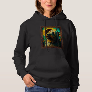 Briard Painting Sunflower Flower Mom Women Floral Hoodie