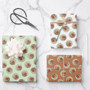 Briard Painting Tawny Black Overlay Niedlicher Hun Geschenkpapier Set