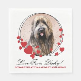 Briard Red Heart Frame Hund Foto Serviette