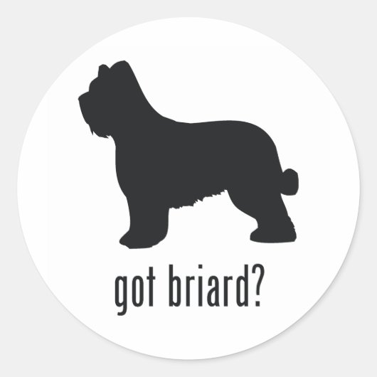Briard Runder Aufkleber (Vorderseite)