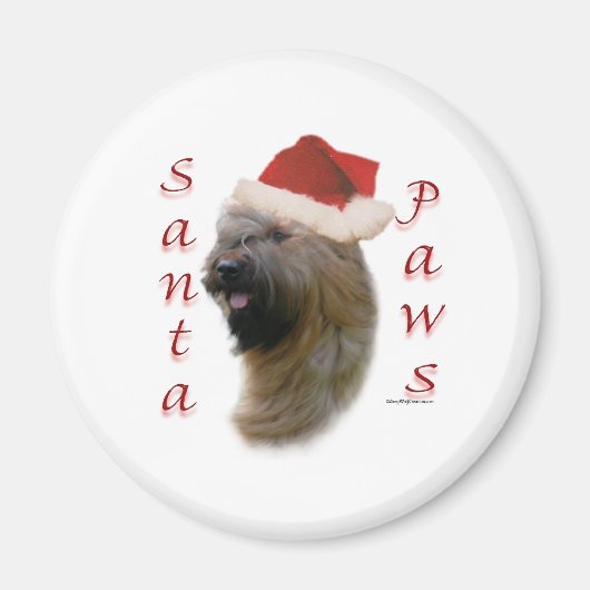 Briard Santa Paws Magnet (Vorne)