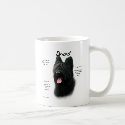 Briard (schwarz) History Design Kaffeetasse (Rechts)