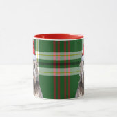 Briard Shepherd Dog Green Holiday Kariert Weihnach Tasse (Zentrum)