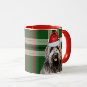 Briard Shepherd Dog Green Holiday Kariert Weihnach Tasse (VorderseiteRechts)
