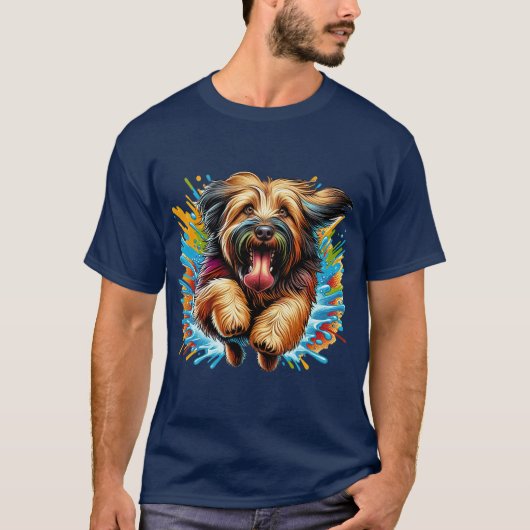Briard Splash of Color T-Shirt (Vorderseite)