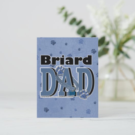 Briard VATER Postkarte (Stehend Vorderseite)