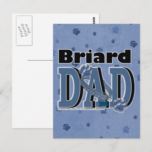 Briard VATER Postkarte (Vorne/Hinten)