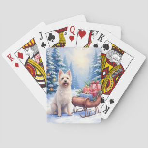 Briard Vintage-Schlitten Winter Weihnachtskunst Spielkarten