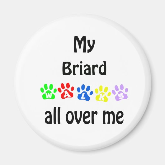 Briard Walks Design Magnet (Vorne)