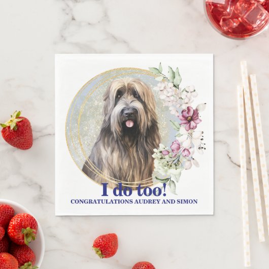 Briard Wedding I do to Napkins with Hogs Foto Serviette (Beispiel)