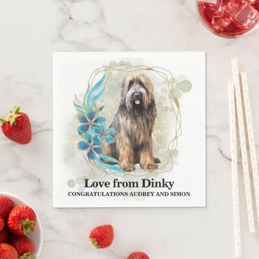 Briard Wedding I do to Napkins with Hogs Foto Serviette (Beispiel)