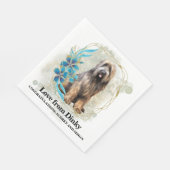 Briard Wedding I do to Napkins with Hogs Foto Serviette (Ecke)
