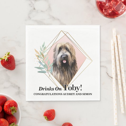 Briard Wedding I do to Napkins with Hogs Foto Serviette (Beispiel)