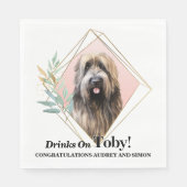 Briard Wedding I do to Napkins with Hogs Foto Serviette (Vorderseite)