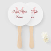 Bribe Stamm Monogramm rotes Brautparty einfache Mi Fächer (Vorne und Hinten)