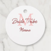 Bribe Stamm Monogramm rotes Brautparty einfache Mi Geschenkanhänger (Vorderseite)
