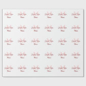 Bribe Stamm Monogramm rotes Brautparty einfache Mi Geschenkpapier (Flach)