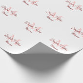 Bribe Stamm Monogramm rotes Brautparty einfache Mi Geschenkpapier (Ecke)