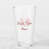 Bribe Stamm Monogramm rotes Brautparty einfache Mi Glas (Vorderseite)