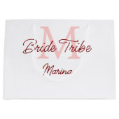 Bribe Stamm Monogramm rotes Brautparty einfache Mi Große Geschenktüte (Vorderseite)