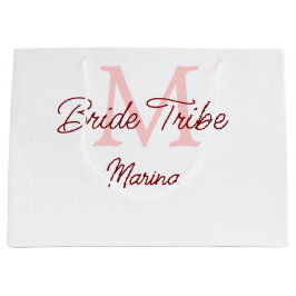 Bribe Stamm Monogramm rotes Brautparty einfache Mi Große Geschenktüte