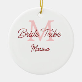 Bribe Stamm Monogramm rotes Brautparty einfache Mi Keramik Ornament
