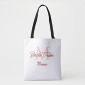 Bribe Stamm Monogramm rotes Brautparty einfache Mi Tasche (Vorderseite)