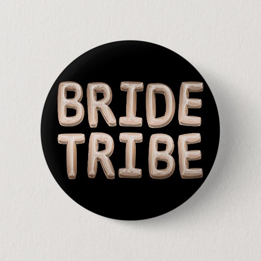 Bribe Tribe Black Rose Gold Junggeselinnen-Abschie Button (Vorderseite)