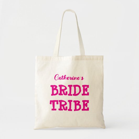 Bribe Tribe Hot Pink Junggeselinnen-Abschied Tote  Tragetasche (Vorne)