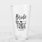 Bribe Tribe Individuelle Name Bridesmaid Script Glas (Vorderseite)