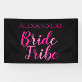Bribe Tribe Junggeselinnen-Abschied Hot Pink Black Banner