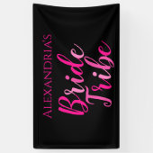Bribe Tribe Junggeselinnen-Abschied Hot Pink Black Banner (Vertikal)
