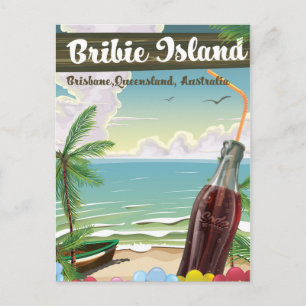 Bribie Island Australien Vintage-Reiseposter Postkarte